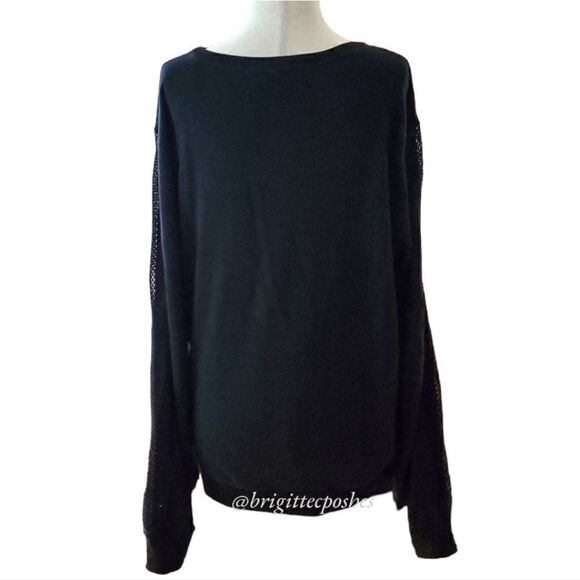 FLYWHEEL Black Meshed Sleeve Sweater - Picture 3 of 12